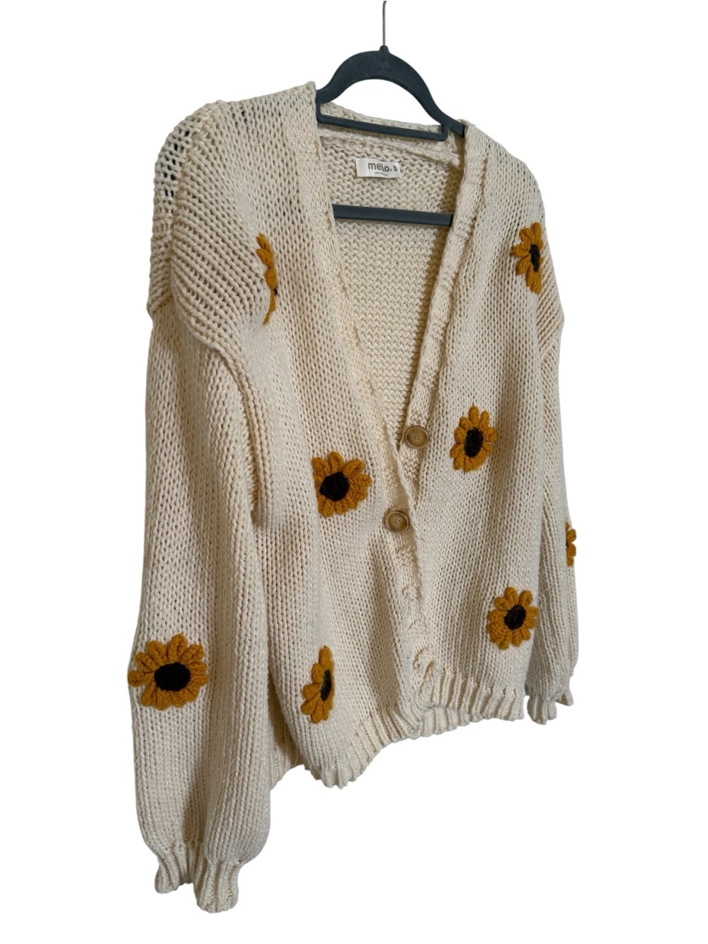 Mello Sunflower Oversized Knit Cardigan
